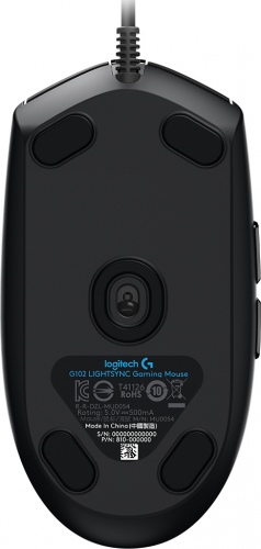 Logitech G102 LIGHTSYNC Wired Gaming Mouse, USB, 8000 DPI, Black