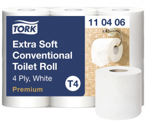 Toilet paper Tork Premium Extra Soft Conventional T4, 4 layers, 9.7cm x 19.1m, 6 pcs/pack