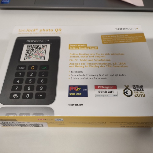 Ecost customer return Reiner SCT tanJack photo QR I Chip Tan Generator for Online Banking