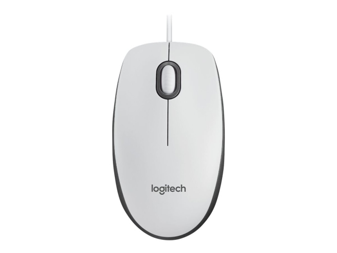 Logitech M100 Wired Mouse, 1000 DPI, White