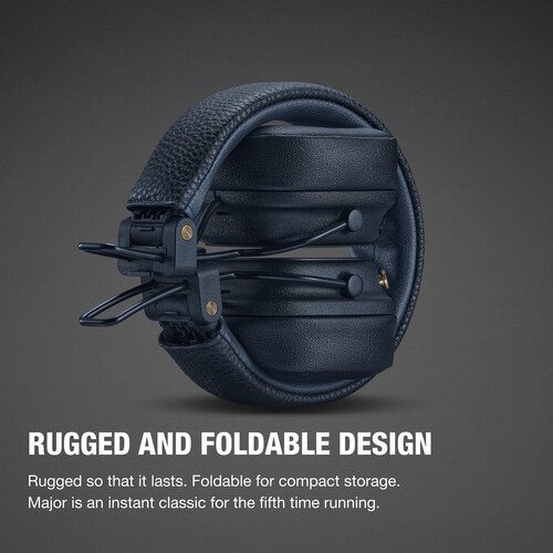 Marshall Major V Wireless Headphones, Bluetooth, Midnight Blue