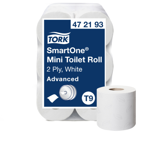 Toilet paper Tork SmartOne Mini T9, 2 layers, 13.4 cm x 111 m, white, 12 pcs