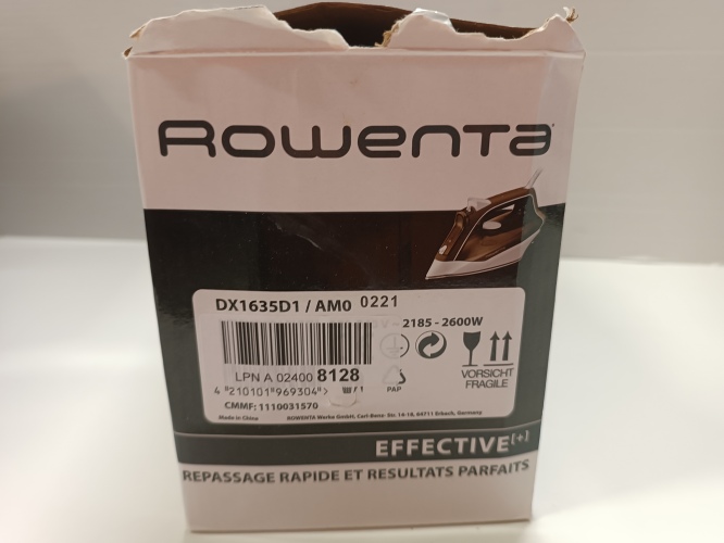 Ecost Customer Return, Rowenta Effective + DX1635 Steam iron Stainless Steel soleplate 2400 W Brown