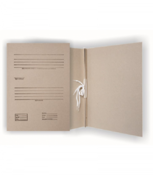 Folder SMLT, archival, A4 2cm, 400g, with 2 straps, with print, brown, cardboard
