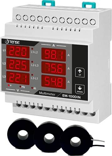 Ecost customer return Tense Elektronik EM100DIN Digital Multimeter For Measuring Current (1A100A), V