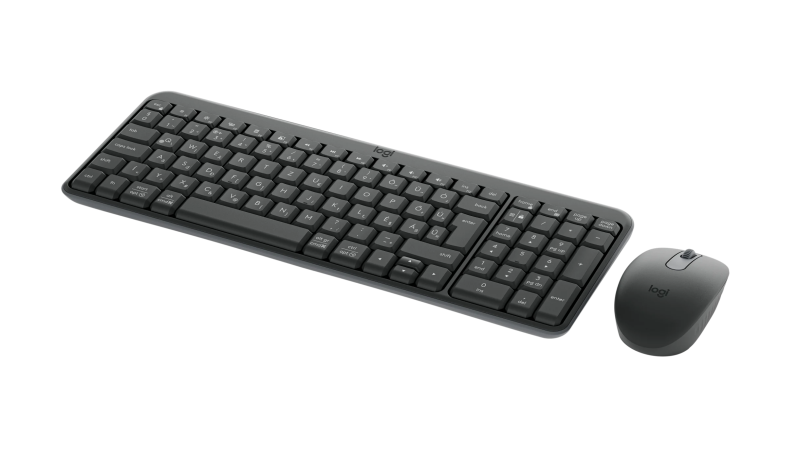 Logitech MK250 Compact Combo Wireless Keyboard + Mouse, Bluetooth, US Int, Graphite