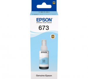 Epson 673LC (C13T67354A) Ink Refill Bottle, Light Cyan