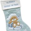 Ecost Heart's Sign Babys First Christmas Stockings Blue - Spanish
