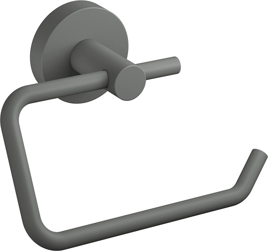 Ecost customer return tesa Moon Grey Toilet Paper Holder, Matt Grey, Roll Holder without Lid for Bat
