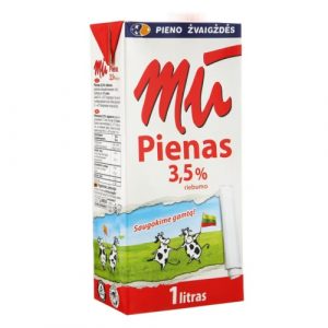 Milk MŪ 3,5% fat, natural, 1 L x 12 pcs