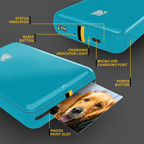 Kodak STEP Instant Mobile Photo printer Colour ZINK 2x3'' 1 ppm, Bluetooth, Blue