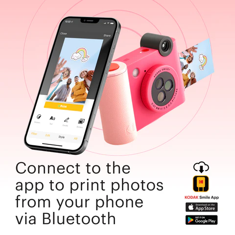 Kodak SMILE+ Instant Print Camera, 2x3'', Fuchsia