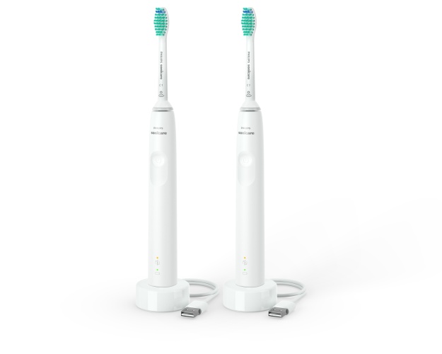 Philips Sonicare 3000 Series HX3675/13 2-pack Electric Toothbrush, White