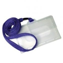 Tag with a blue stripe, 55x90 mm