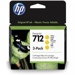 HP 712 3-pack (3ED79A) Ink Cartridge, Yellow