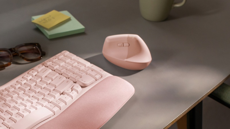 Logitech Lift Vertical Wireless Mouse RF Wireless + Bluetooth, 4000 DPI, Rose - Image 8