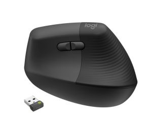 Logitech Lift Vertical for Business Wireless Mouse RF Wireless + Bluetooth, 4000 DPI, Graphite