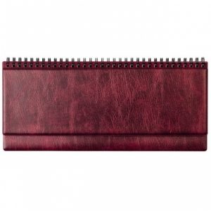 Horizontal table calendar Memo PVC 2026m. burgundy