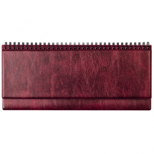 Horizontal table calendar Memo PVC 2026m. burgundy