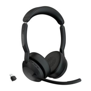 Jabra Evolve2 55 UC Stereo Link390c Wireless Headset, Bluetooth, USB-C, Black