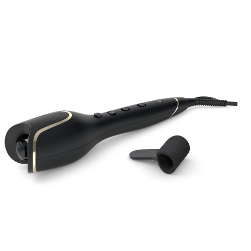 Philips StyleCare Prestige Auto Curler BHB876/00 Automatic Hair Curling Tool, Black