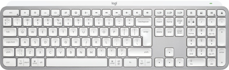 Logitech MX Keys S Wireless Keyboard, RF Wireless+Bluetooth, Illuminated, US Int, Pale Grey