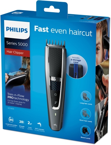 Philips 5000 Series HC5650/15 Hair Clipper/Trimmer, Black/Silver - Image 3