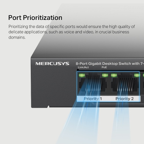 Mercusys MS108GP 8-Port Gigabit Desktop Switch with 7-Port PoE+ - Image 8