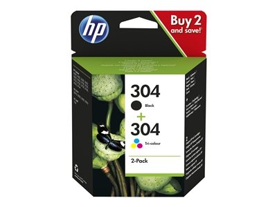 HP 304 2-pack Black/Tri-color (3JB05AE) Ink