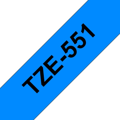 Brother TZe-551 (TZe551) Laminated Labelling Tape Cassette, Black on Blue 24mm, 8m - Image 4