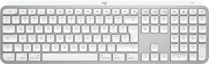 Logitech MX Keys S for Mac Wireless Keyboard, RF Wireless+Bluetooth, Illuminated, US Int, Pale Grey