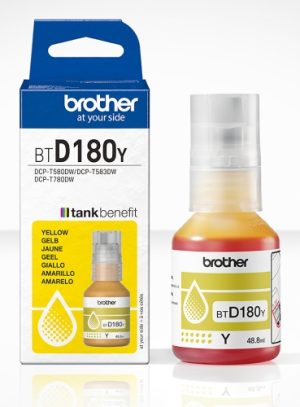Brother BTD180Y Ink Refill Bottle, Yellow