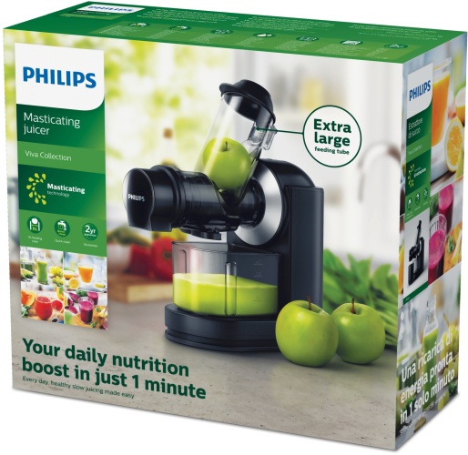 Philips Viva Collection HR1889/70 Masticating juicer, 150W, Black/Silver - Image 5
