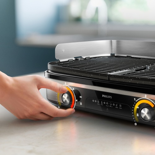 Philips 5000 Series HD6222/90 Electric Table Grill 2400 W, Black/Silver - Image 2