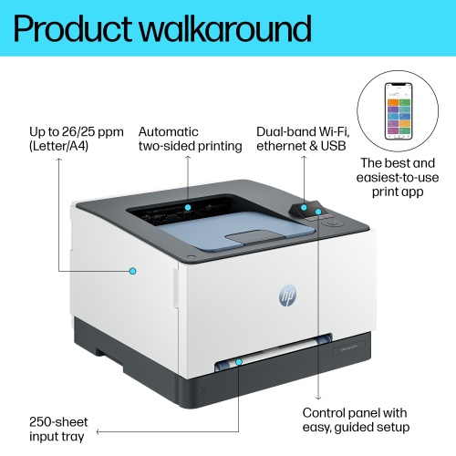 HP Color Laserjet Pro 3202dw Printer Laser Colour A4 25 ppm USB Wi-Fi Ethernet LAN - Image 3