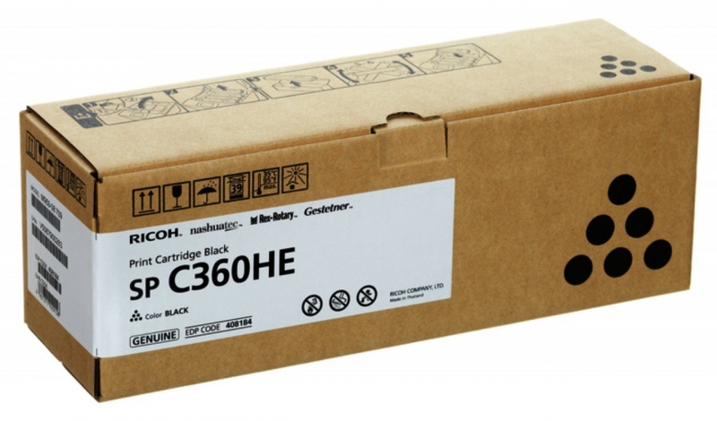 Ricoh SP C360HE (408184) Toner Cartridge, Black