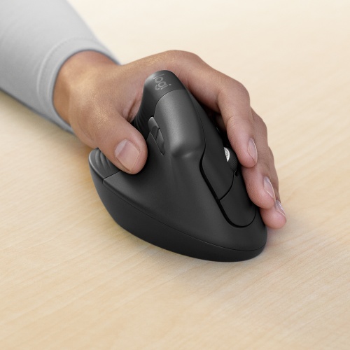 Logitech Lift Vertical Left for Business Wireless Mouse RF Wireless + Bluetooth, 4000 DPI, Graphite - Image 3