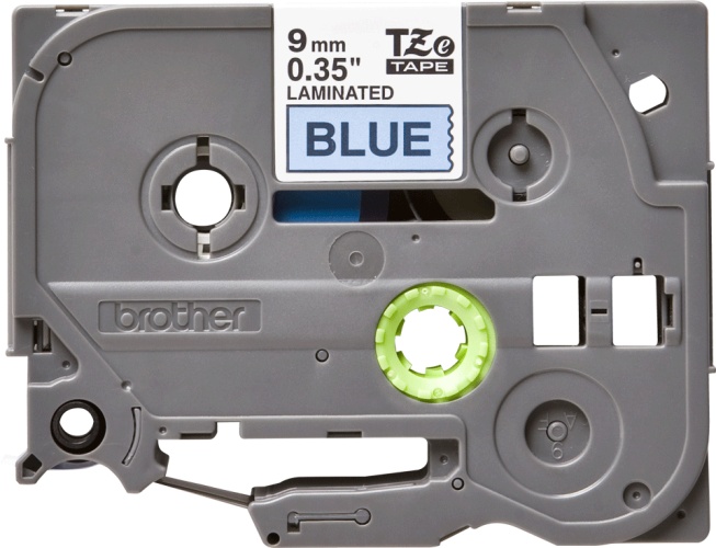 Brother TZe-521 (TZE521) Laminated Labelling Tape, Black on Blue, 9mm 8m - Image 3