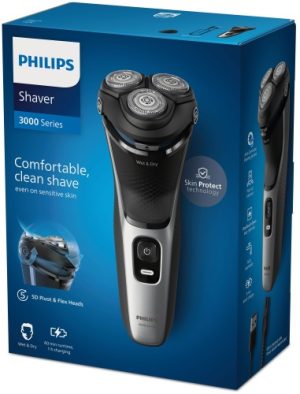 Philips 3000 Series S3143/00 Wet & Dry Shaver, Black/Silver