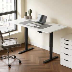 Adjustable Height Table Up Up Bjorn II Black, Table top M White