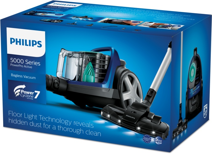Philips 5000 Series FC9557/09 PowerCyclone 7 Vacuum Cleaner, Black/Blue - Image 7