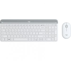 Logitech MK470 Slim Combo Wireless Keyboard and Mouse, US Int, White