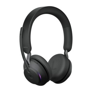 Jabra Evolve2 65 MS Stereo Link390a Wireless Headset, Bluetooth USB-A, Charging Stand, Black