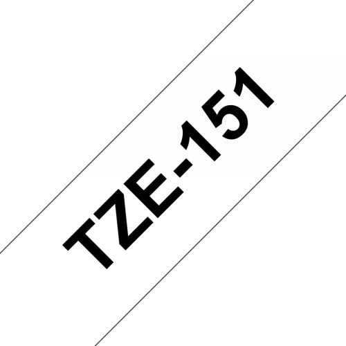 Brother TZe-151 (TZe151) Laminated Labelling Tape 24mm 8m, Black on Clear