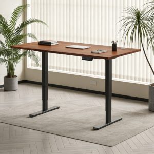 Adjustable Height Table Up Up Bjorn II Black, Table top L Dark Walnut