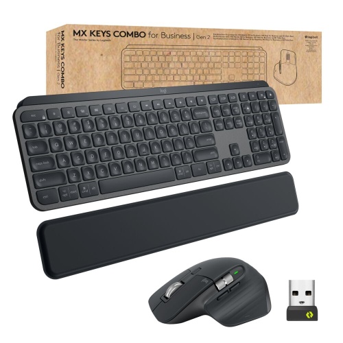 Logitech MX Keys Combo for Business Gen 2 - Keyboard, Palm Rest and Mouse set, DE, Graphite - Image 3