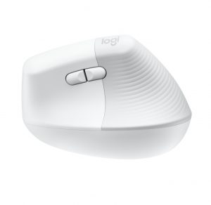 Logitech Lift Vertical Wireless Mouse, RF Wireless + Bluetooth, 4000 DPI, Off-white