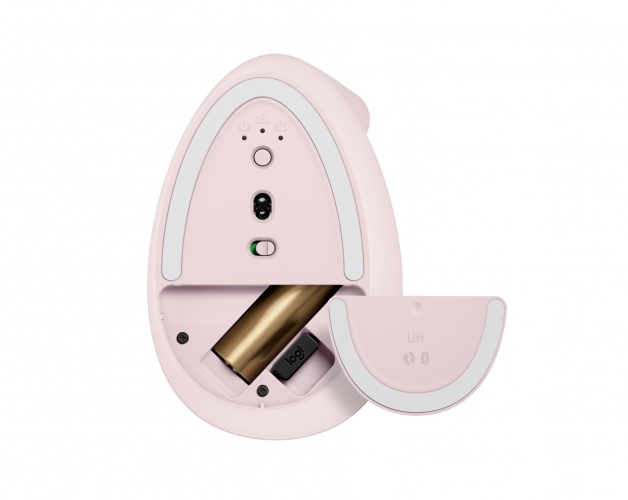 Logitech Lift Vertical Wireless Mouse RF Wireless + Bluetooth, 4000 DPI, Rose - Image 5