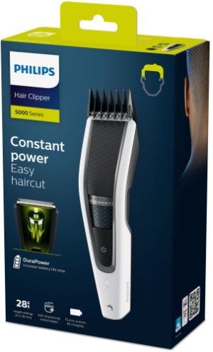 Philips 5000 Series HC5610/15 Hair Clipper/Trimmer, Black/White