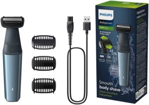 Philips Bodygroom 3000 Series BG3017/01 Body Hair Shaver and Trimmer, Black/Blue